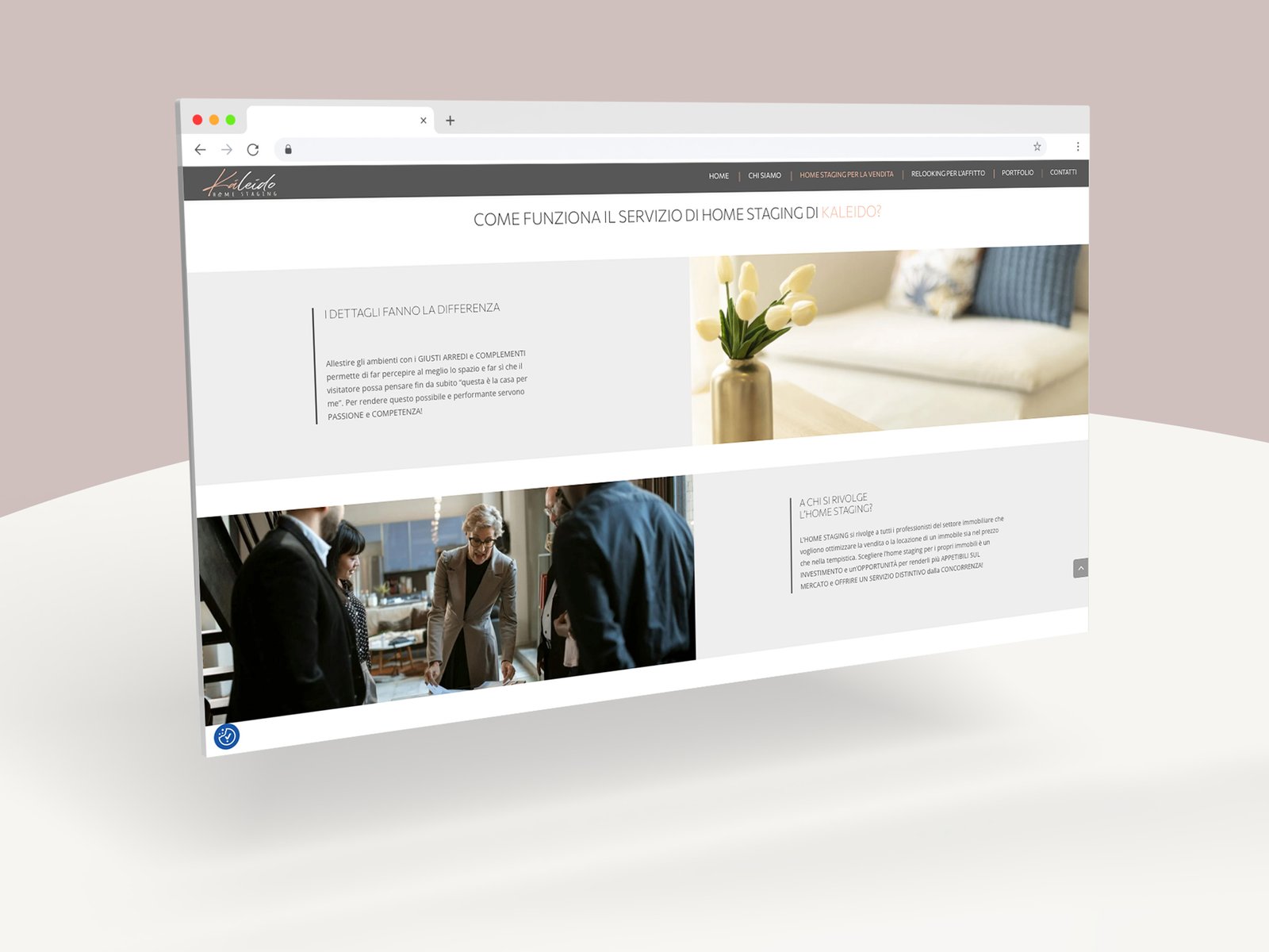 Sito web per Kaleido Home staging SNC